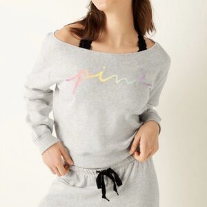 Victoria’s Secret off shoulder sweatshirt Heather Grey Small